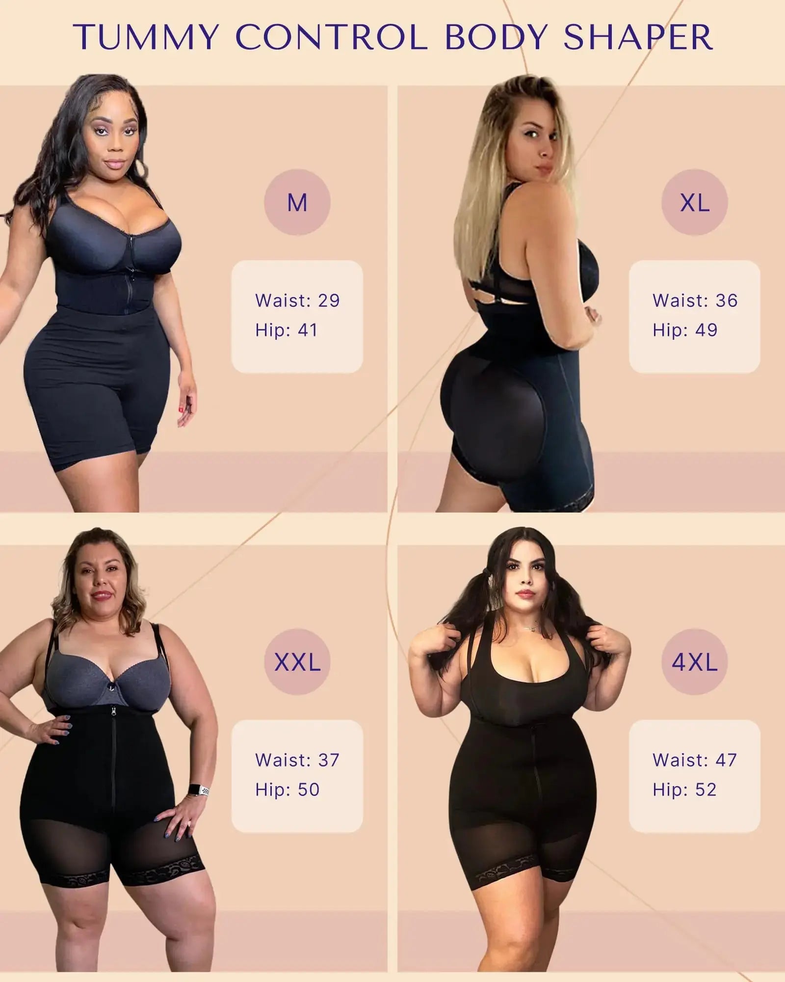 SHAPELLX Colombianas Shapewear for Women Tummy Control Plus Size Postpartum Body Shaper Butt Lifting Bodysuit A1-black Small - My Store 229.50